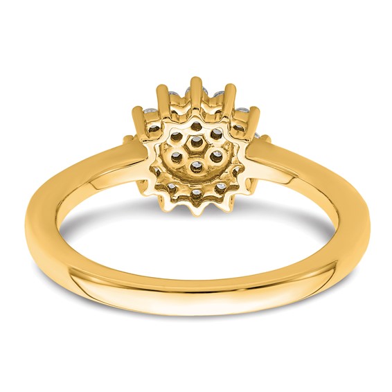 Gold Lab Grown Diamond Cluster Ring