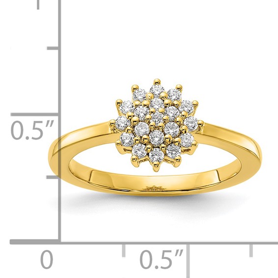 Gold Lab Grown Diamond Cluster Ring