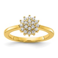 14K Yellow Gold 0.25 Carat Lab Grown Diamond VS SI+ G+ Complete Cluster Ring view 1