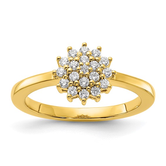 Gold Lab Grown Diamond Cluster Ring