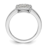14K White Gold 0.38 Carat Lab Grown Diamond VS SI+ G+ Complete Square Halo Ring view 2