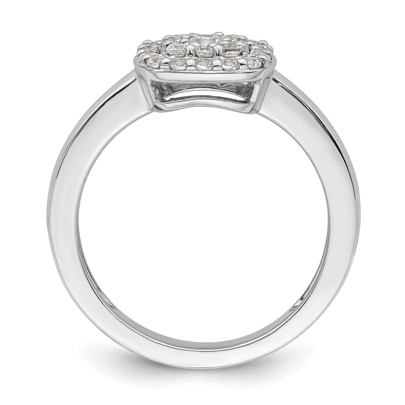 14k White Gold 3/8 carat Lab Grown Diamond VS/SI+ G+ Complete Square Halo Ring