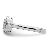 14K White Gold 0.38 Carat Lab Grown Diamond VS SI+ G+ Complete Square Halo Ring view 3