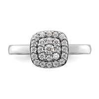 14K White Gold 0.38 Carat Lab Grown Diamond VS SI+ G+ Complete Square Halo Ring view 4