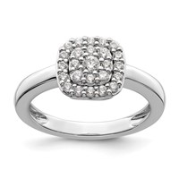 14K White Gold 0.38 Carat Lab Grown Diamond VS SI+ G+ Complete Square Halo Ring view 1