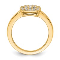 14K Yellow Gold 0.38 Carat Lab Grown Diamond VS SI+ G+ Complete Square Halo Ring view 2