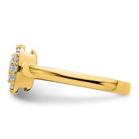 14K Yellow Gold 0.38 Carat Lab Grown Diamond VS SI+ G+ Complete Square Halo Ring view 3