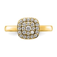 14K Yellow Gold 0.38 Carat Lab Grown Diamond VS SI+ G+ Complete Square Halo Ring view 4