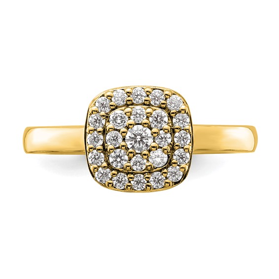 Gold Lab Grown Diamond Cluster Ring