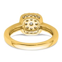 14K Yellow Gold 0.38 Carat Lab Grown Diamond VS SI+ G+ Complete Square Halo Ring view 5