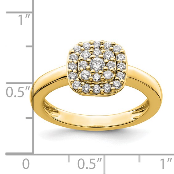 Gold Lab Grown Diamond Cluster Ring