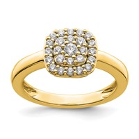 14K Yellow Gold 0.38 Carat Lab Grown Diamond VS SI+ G+ Complete Square Halo Ring view 1