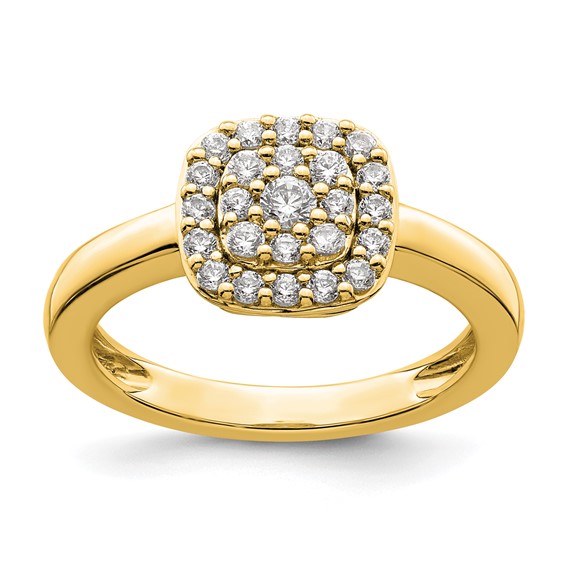 Gold Lab Grown Diamond Cluster Ring