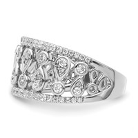 14K White Gold 0.75 Carat Lab Grown Diamond VS SI+ G+ Complete Fashion Ring view 3