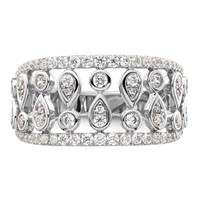 14K White Gold 0.75 Carat Lab Grown Diamond VS SI+ G+ Complete Fashion Ring view 4