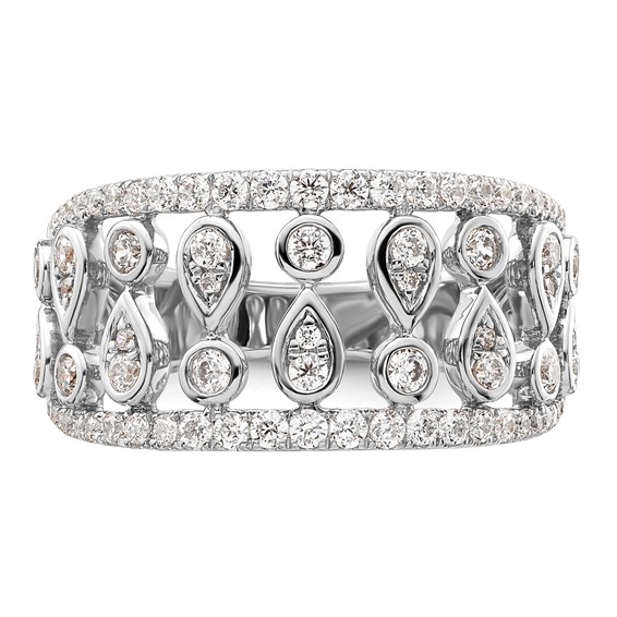 14k White Gold 3/4 carat Lab Grown Diamond VS/SI+ G+ Complete Fashion Ring