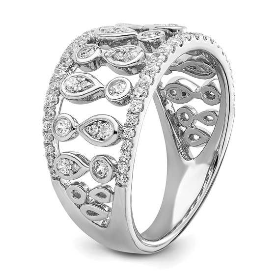 14k White Gold 3/4 carat Lab Grown Diamond VS/SI+ G+ Complete Fashion Ring