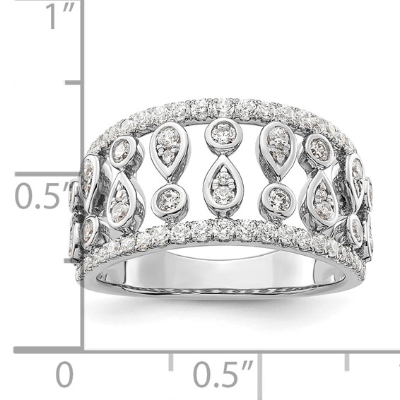 14k White Gold 3/4 carat Lab Grown Diamond VS/SI+ G+ Complete Fashion Ring