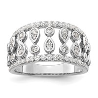 14K White Gold 0.75 Carat Lab Grown Diamond VS SI+ G+ Complete Fashion Ring view 1