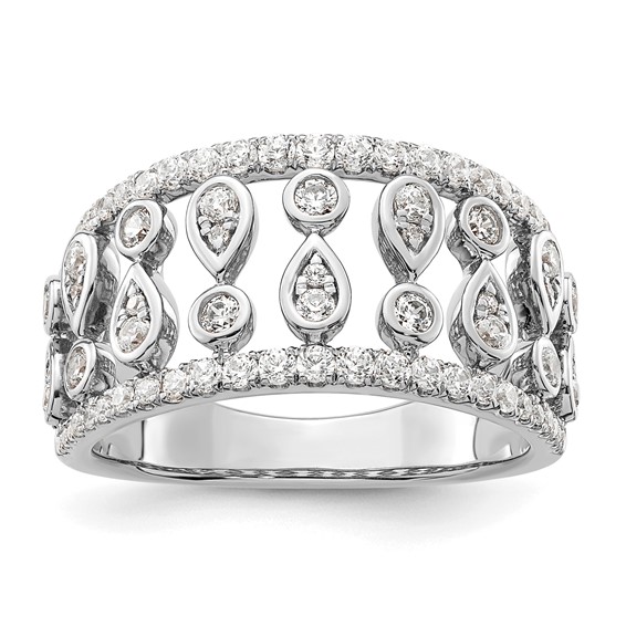 14k White Gold 3/4 carat Lab Grown Diamond VS/SI+ G+ Complete Fashion Ring