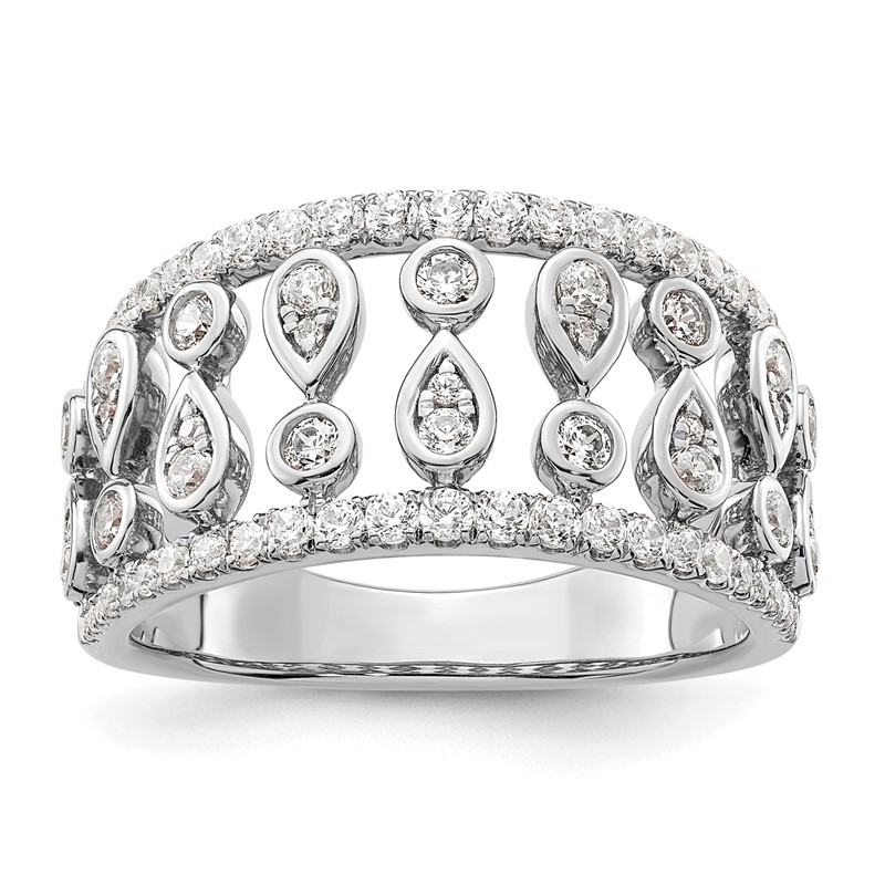 14k White Gold 3/4 carat Lab Grown Diamond VS/SI+ G+ Complete Fashion Ring