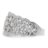 14K White Gold 1 Carat Lab Grown Diamond VS SI+ G+ Complete Fashion Ring view 3