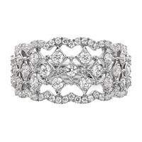 14K White Gold 1 Carat Lab Grown Diamond VS SI+ G+ Complete Fashion Ring view 4