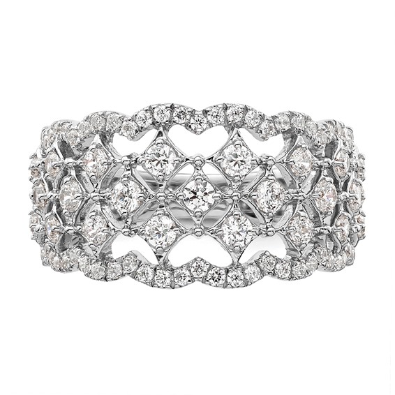 14k White Gold 1 carat Lab Grown Diamond VS/SI+ G+ Complete Fashion Ring