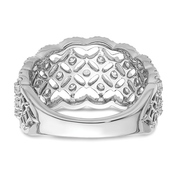 14k White Gold 1 carat Lab Grown Diamond VS/SI+ G+ Complete Fashion Ring