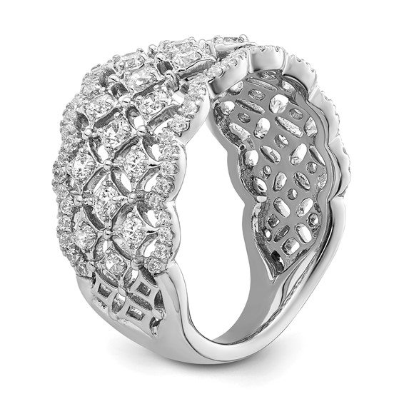 14k White Gold 1 carat Lab Grown Diamond VS/SI+ G+ Complete Fashion Ring