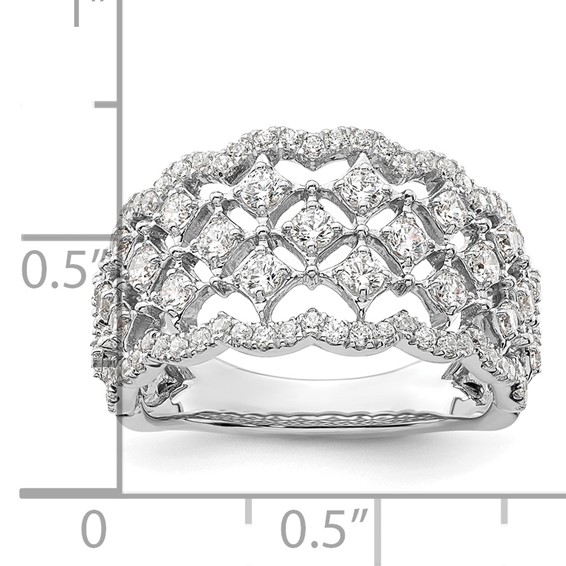 14k White Gold 1 carat Lab Grown Diamond VS/SI+ G+ Complete Fashion Ring