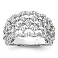 14K White Gold 1 Carat Lab Grown Diamond VS SI+ G+ Complete Fashion Ring view 1