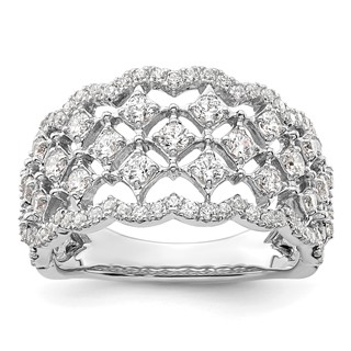 14k White Gold 1 carat Lab Grown Diamond VS/SI+ G+ Complete Fashion Ring