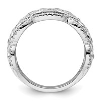 14K White Gold 0.88 Carat Lab Grown Diamond VS SI+ G+ Complete Fashion Ring view 2