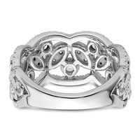 14K White Gold 0.88 Carat Lab Grown Diamond VS SI+ G+ Complete Fashion Ring view 5