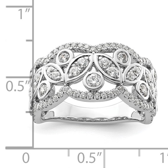 14k White Gold 7/8 carat Lab Grown Diamond VS/SI+ G+ Complete Fashion Ring
