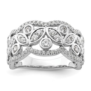 14k White Gold 7/8 carat Lab Grown Diamond VS/SI+ G+ Complete Fashion Ring