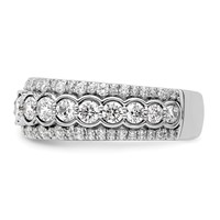 14K White Gold 2 Carat Lab Grown Diamond VS SI+ G+ Complete Fashion Ring view 3