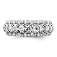14K White Gold 2 Carat Lab Grown Diamond VS SI+ G+ Complete Fashion Ring view 4