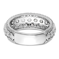 14K White Gold 2 Carat Lab Grown Diamond VS SI+ G+ Complete Fashion Ring view 5