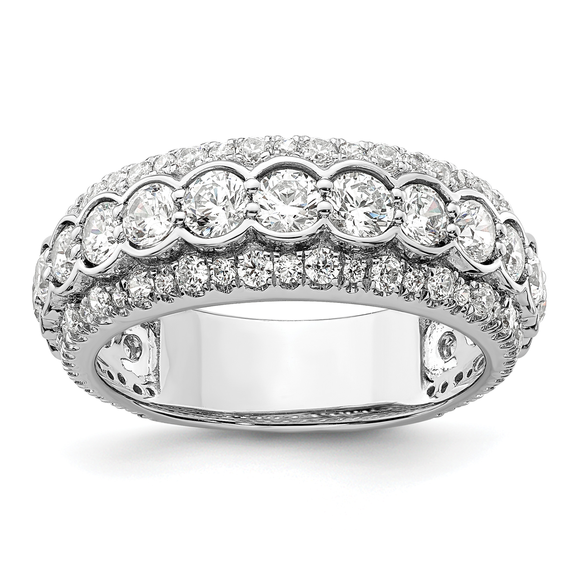 14k White Gold 2 carat Lab Grown Diamond VS/SI+ G+ Complete Fashion Ring (RM9156-200-7WLG)