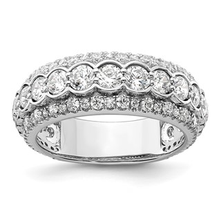 14k White Gold 2 carat Lab Grown Diamond VS/SI+ G+ Complete Fashion Ring