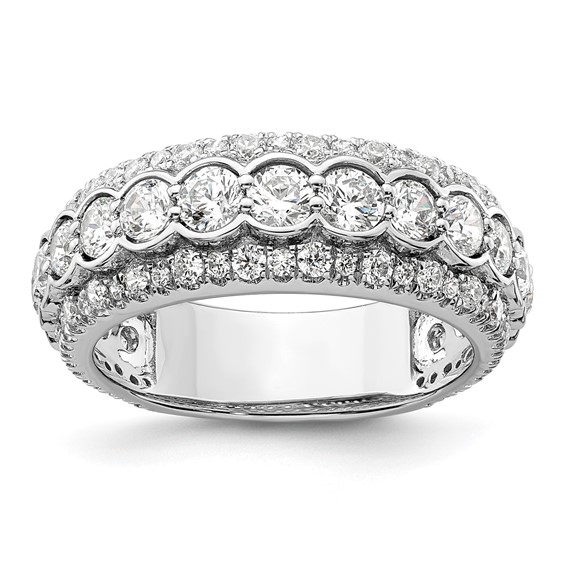 14k White Gold 2 carat Lab Grown Diamond VS/SI+ G+ Complete Fashion Ring