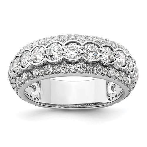 14K White Gold 2 Carat Lab Grown Diamond VS SI+ G+ Complete Fashion Ring