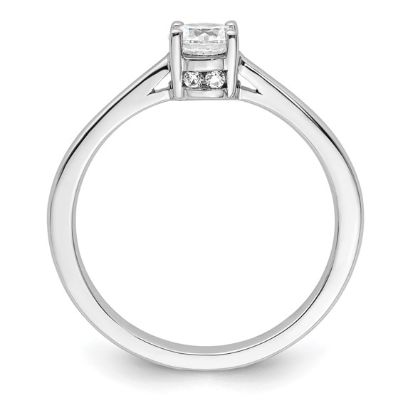10k White Gold 1 carat Lab Grown Diamond VS/SI+ G+ Complete Engagement Ring
