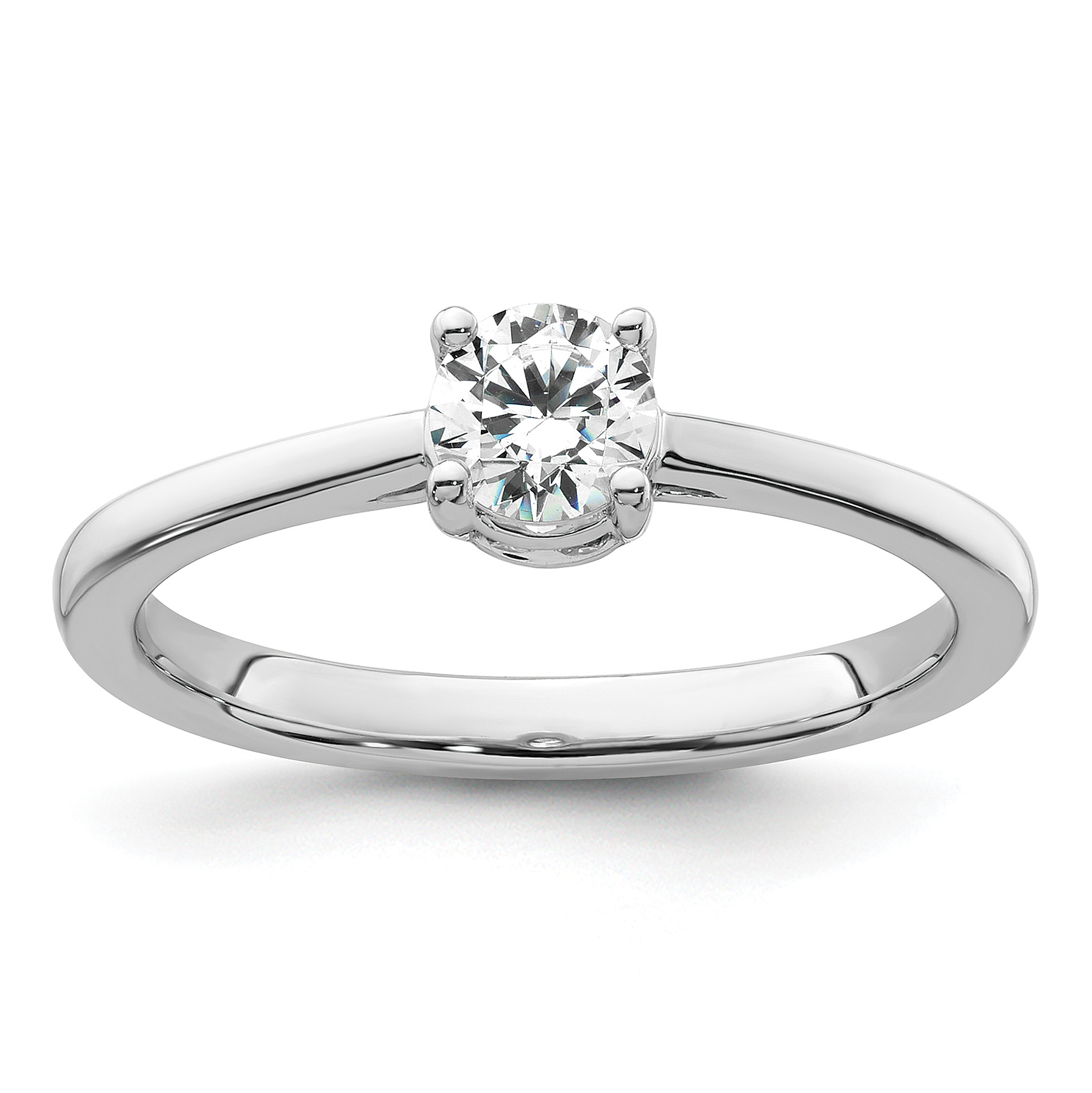 14k White Gold 1 carat Lab Grown Diamond VS/SI+ G+ Complete Engagement Ring (RM9202-044-WLGC)