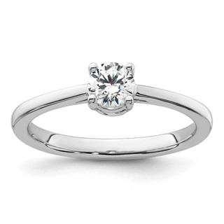 10k White Gold 1 carat Lab Grown Diamond VS/SI+ G+ Complete Engagement Ring