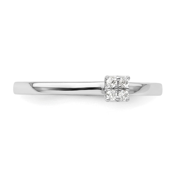 Two Promises 14k White Gold 1/20 carat Lab Grown Diamond VS/SI+ G+ Complete Promise Band