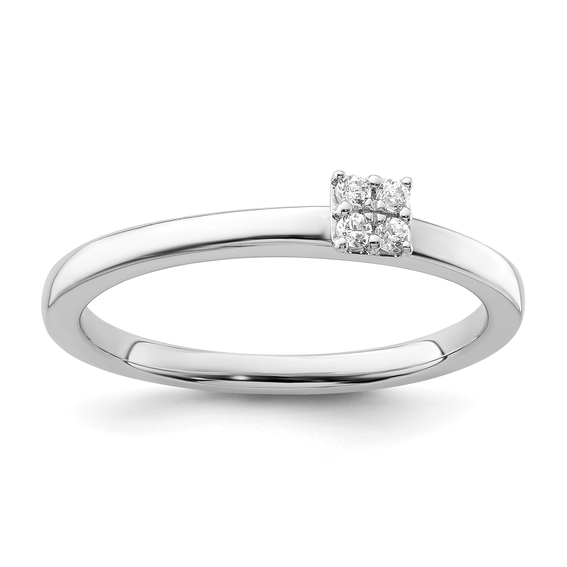 Two Promises 14k White Gold 1/20 carat Lab Grown Diamond VS/SI+ G+ Complete Promise Band (RM9205B-006-WLG)