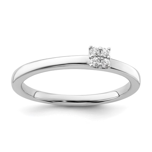 Two Promises 14K White Gold 0.05 Carat Lab Grown Diamond VS SI+ G+ Complete Promise Band